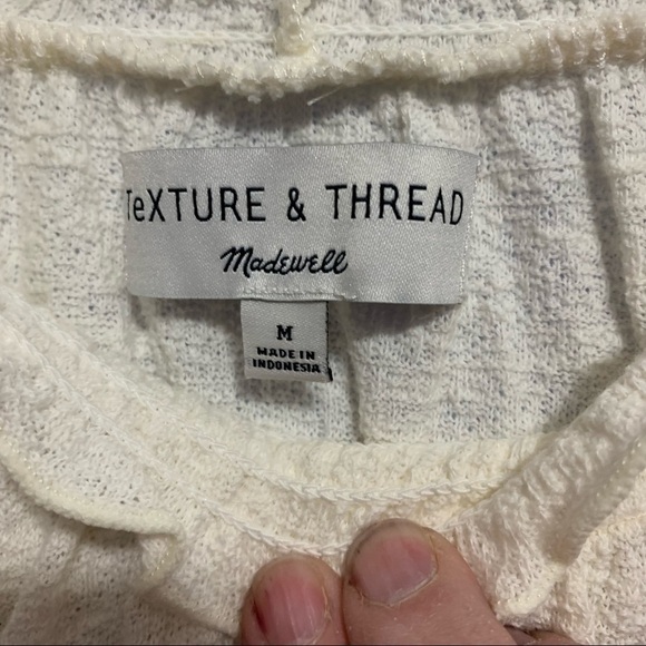 Madewell Texture & Thread Ruffle Neck Bell Sleeves Top - Picture 2 of 6